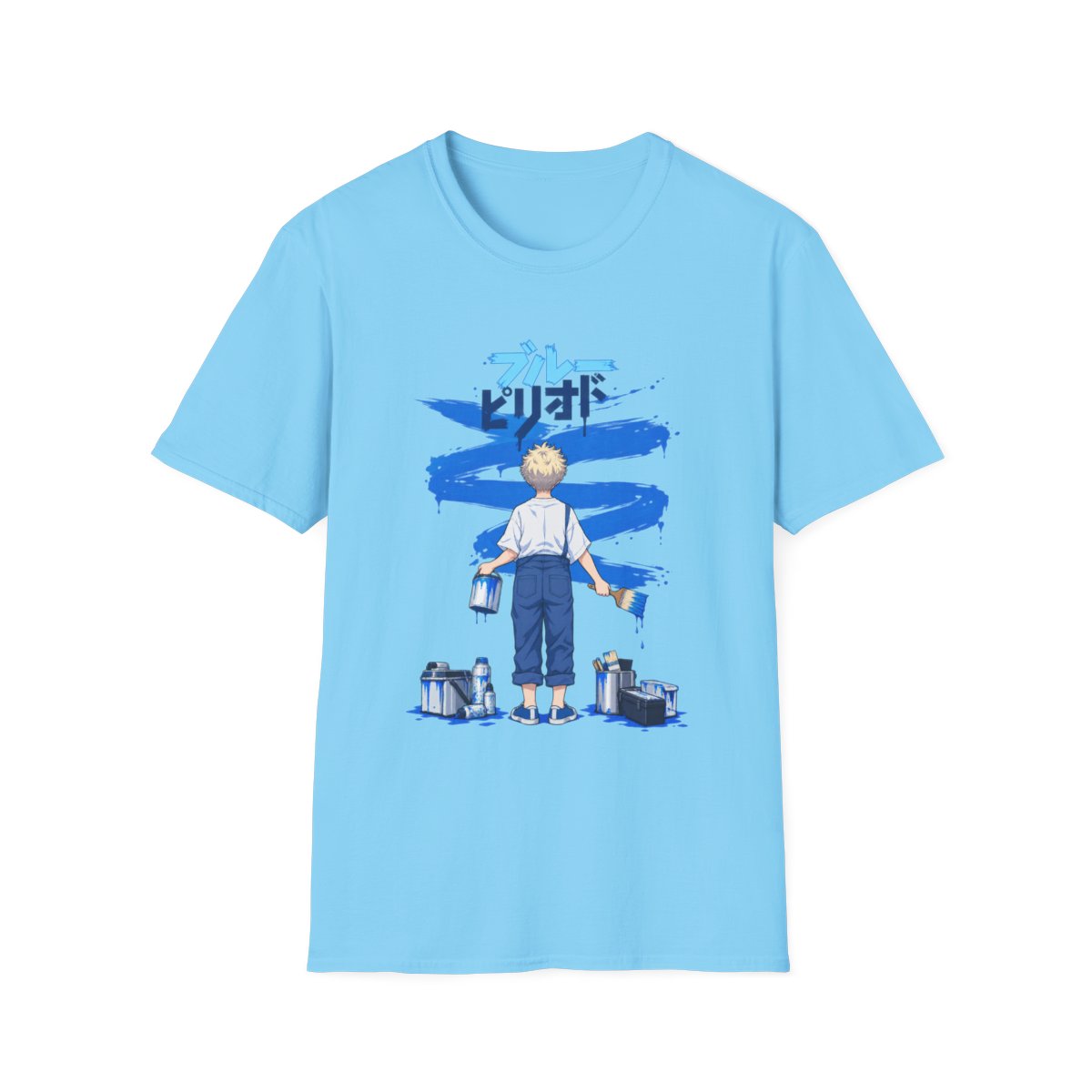 Blue Period painting boy T-Shirt | Anime art, brushstroke design | Blue Period Anime Merch - alternate angle 3, merchandise