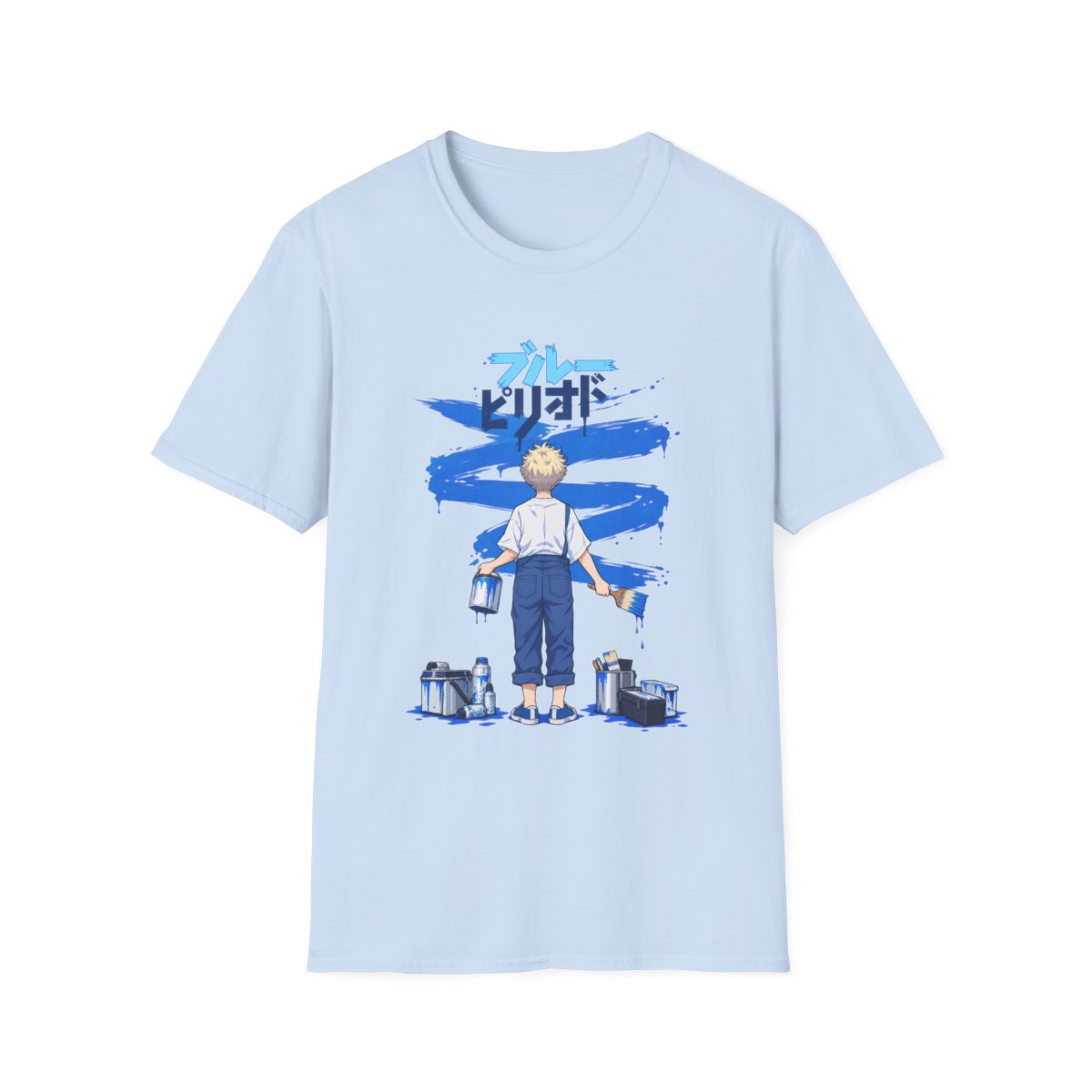 Blue Period painting boy T-Shirt | Anime art, brushstroke design | Blue Period Anime Merch - alternate angle 4, merchandise