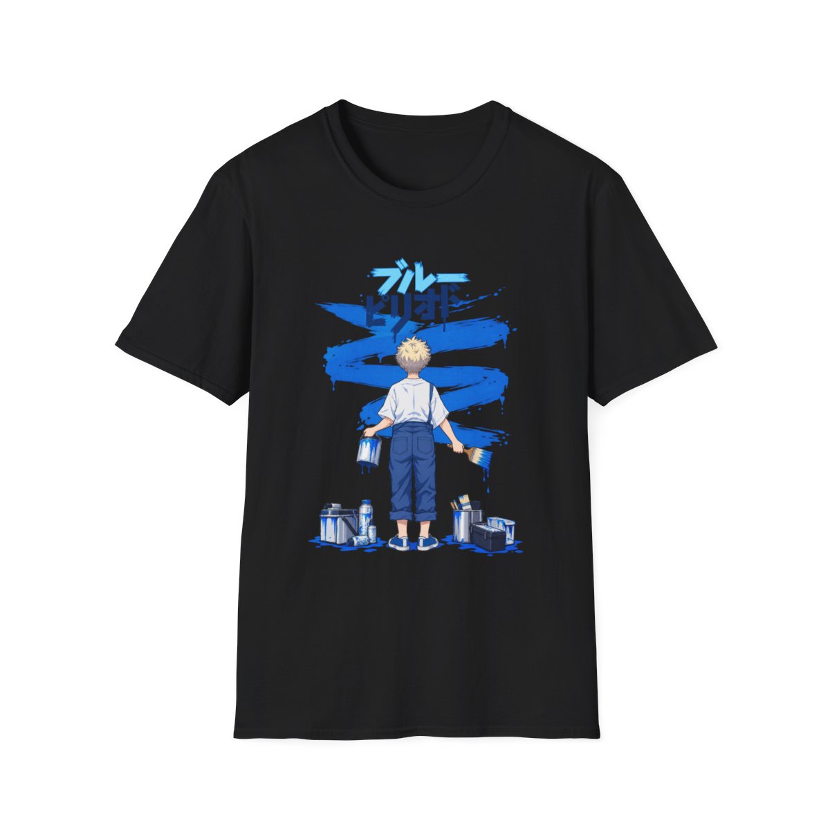 Blue Period painting boy T-Shirt | Anime art, brushstroke design | Blue Period Anime Merch - alternate angle 2, merchandise