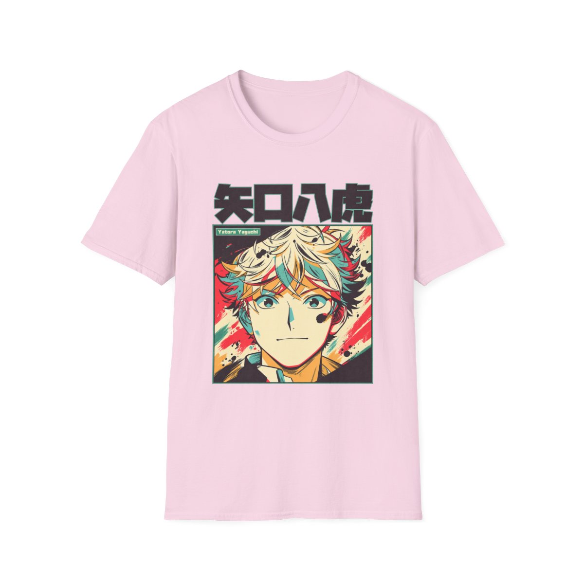 Anime Boy Portrait T-Shirt | Colorful Manga Face Graphic | Blue Period Anime Merch - alternate angle 5, merchandise