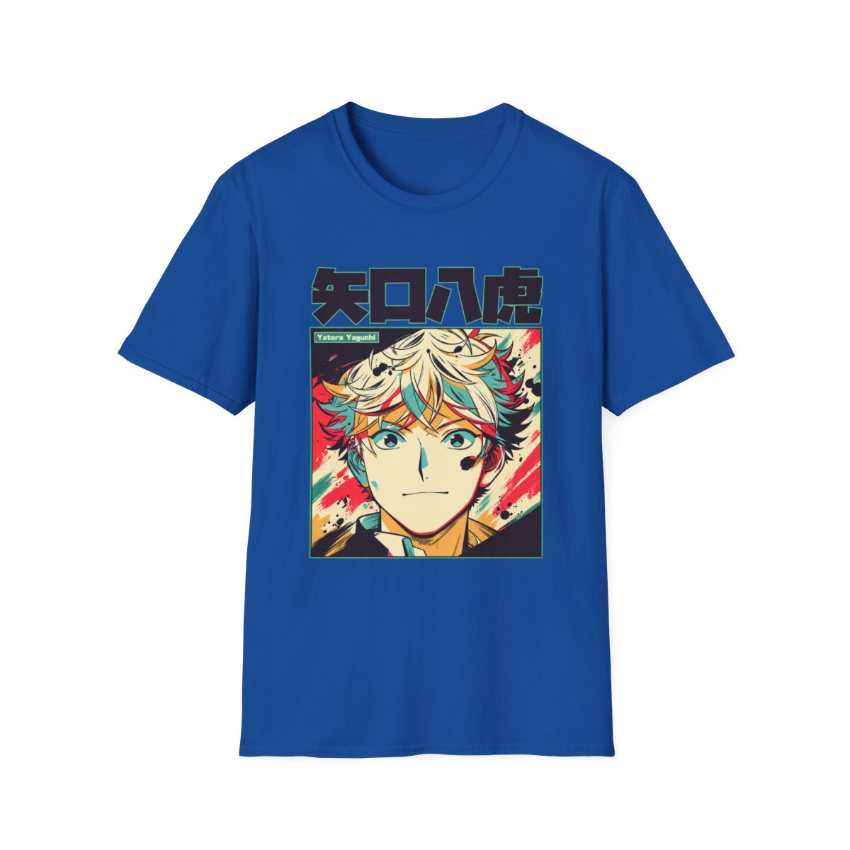 Anime Boy Portrait T-Shirt | Colorful Manga Face Graphic | Blue Period Anime Merch - alternate angle 4, merchandise