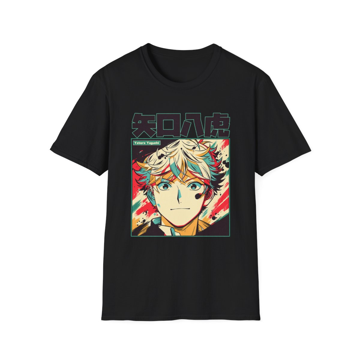 Anime Boy Portrait T-Shirt | Colorful Manga Face Graphic | Blue Period Anime Merch - Official T-Shirts merchandise