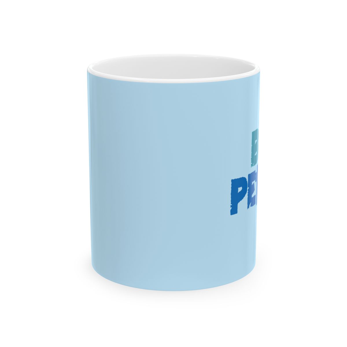 Blue and White Typography Ceramic Mug | Blue Period Anime Merch - alternate angle 1, merchandise