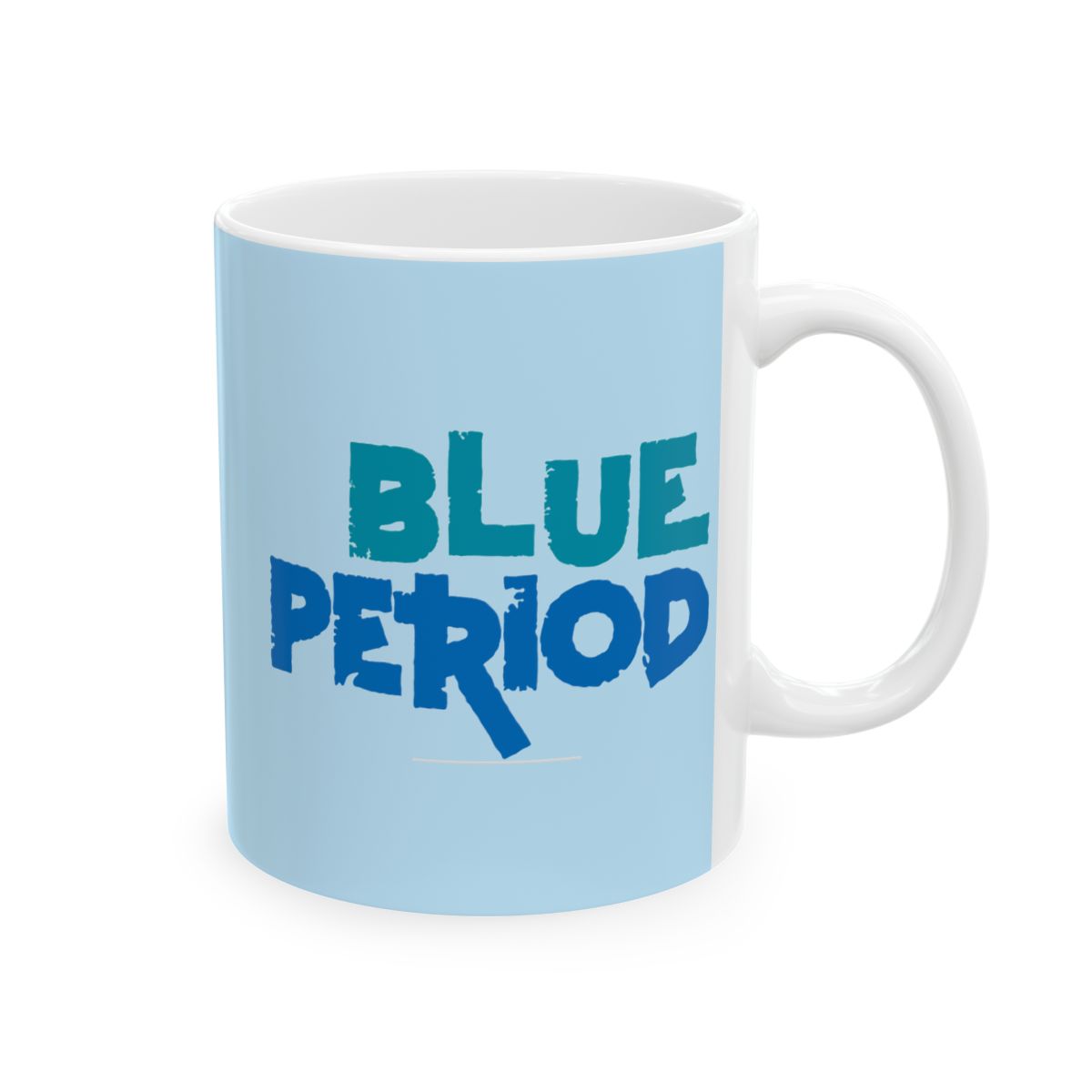 Blue and White Typography Ceramic Mug | Blue Period Anime Merch - Official Mugs & Drinkware merchandise