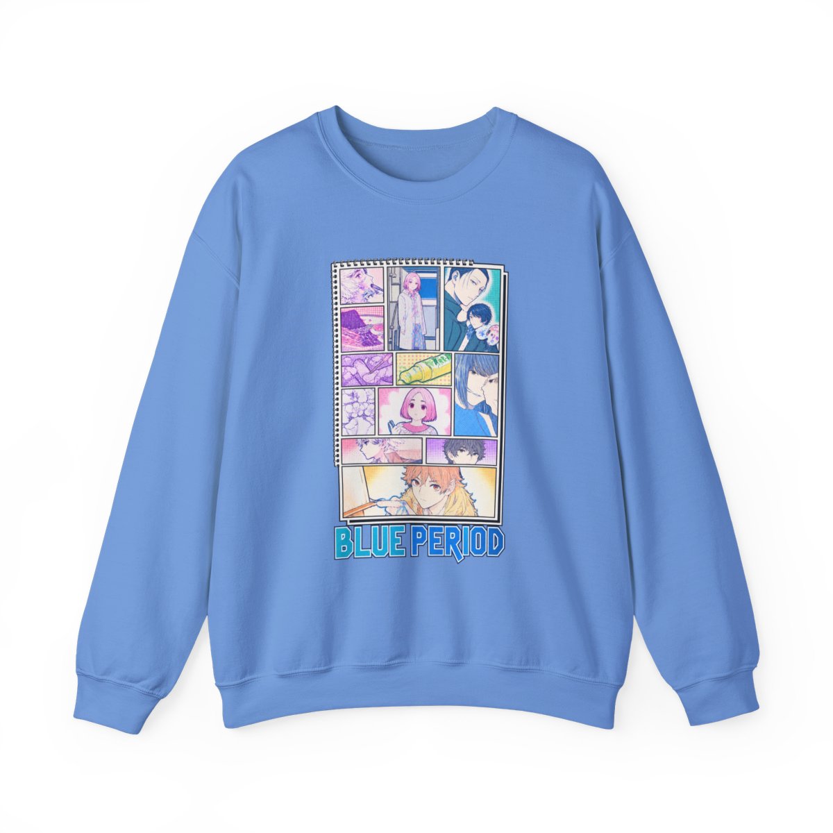 Blue Period manga panel Crewneck Sweatshirt | Anime art collage | Blue Period Anime Merch - alternate angle 3, merchandise