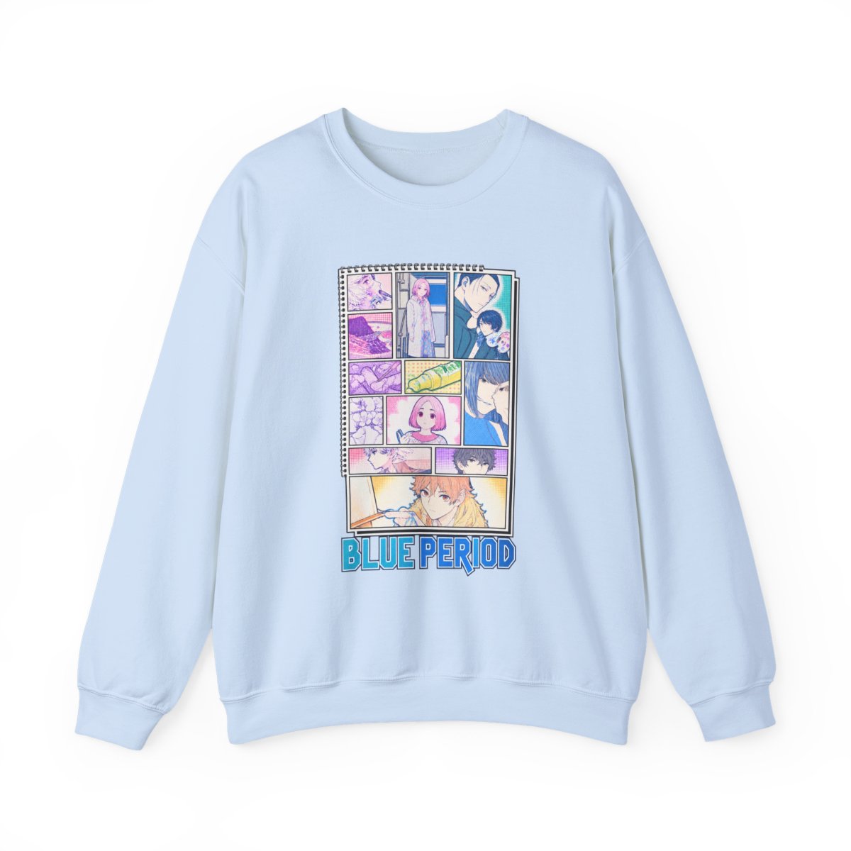 Blue Period manga panel Crewneck Sweatshirt | Anime art collage | Blue Period Anime Merch - alternate angle 2, merchandise