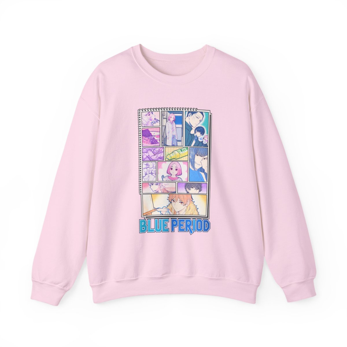 Blue Period manga panel Crewneck Sweatshirt | Anime art collage | Blue Period Anime Merch - alternate angle 5, merchandise