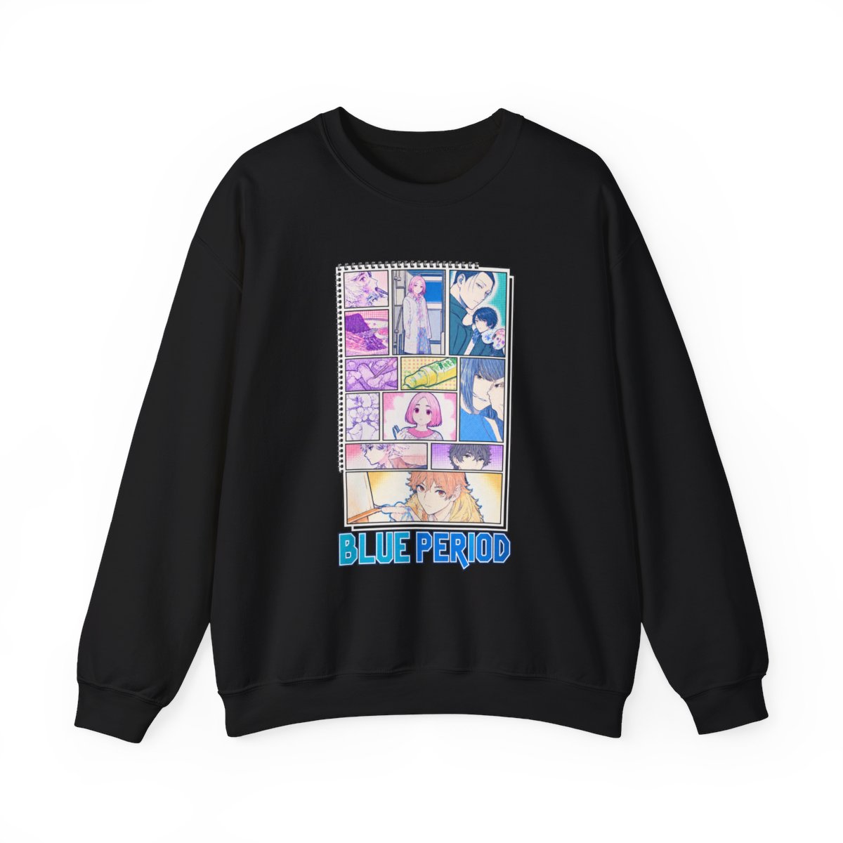 Blue Period manga panel Crewneck Sweatshirt | Anime art collage | Blue Period Anime Merch