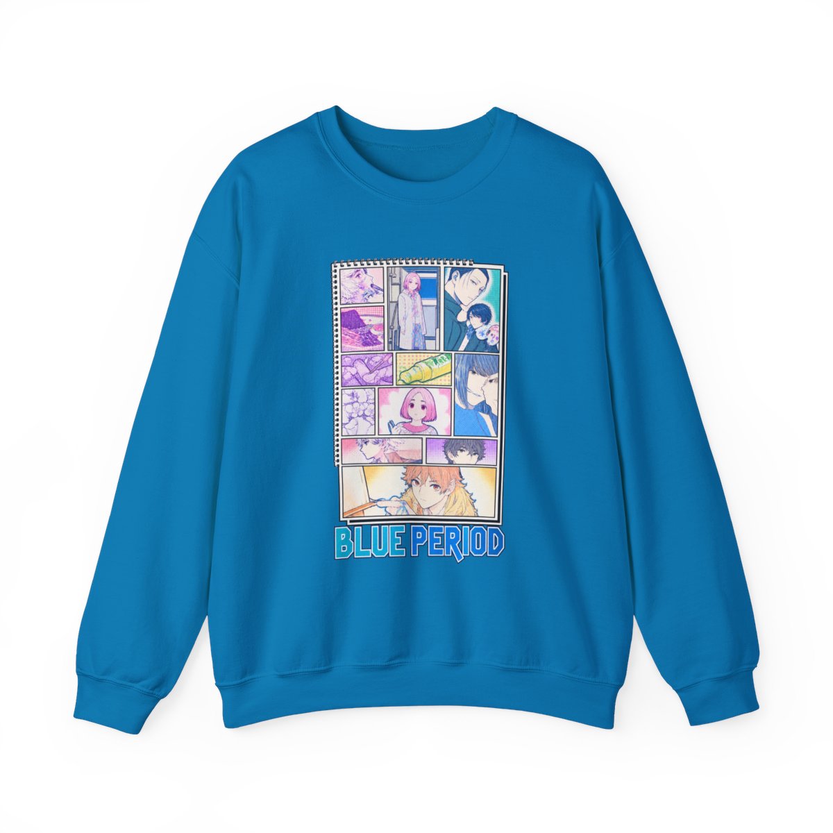 Blue Period manga panel Crewneck Sweatshirt | Anime art collage | Blue Period Anime Merch - alternate angle 4, merchandise