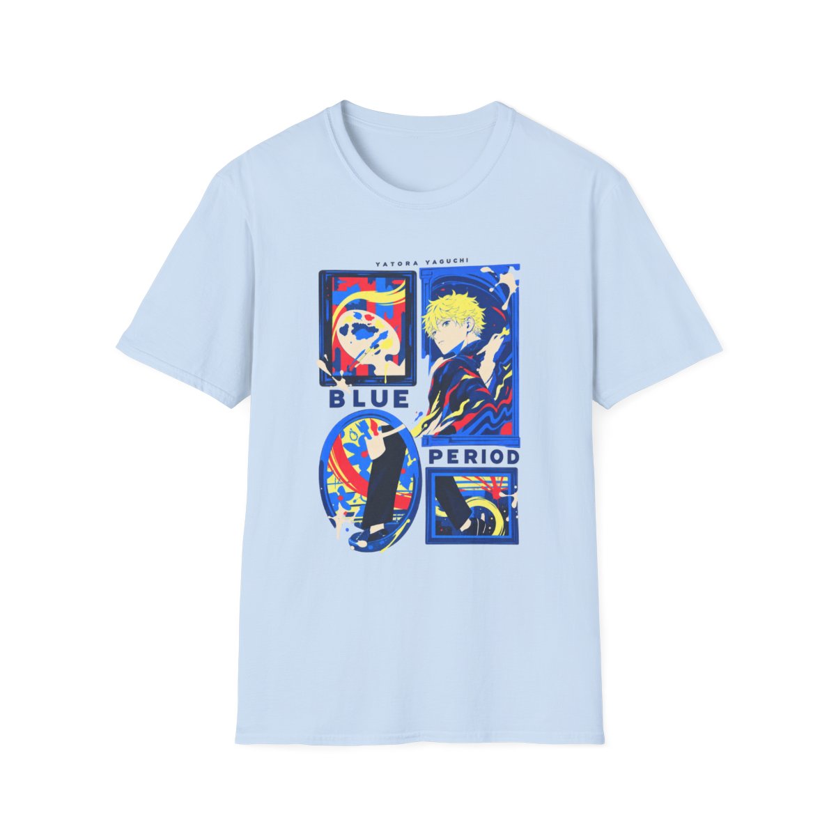 Blue Period Manga Art T-Shirt | Anime Graphic Tee, Artistic Panel Design | Blue Period Anime Merch - alternate angle 3, merchandise