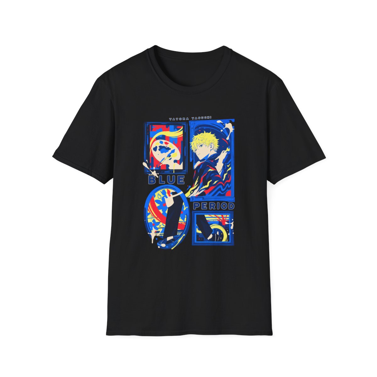 Blue Period Manga Art T-Shirt | Anime Graphic Tee, Artistic Panel Design | Blue Period Anime Merch - alternate angle 2, merchandise