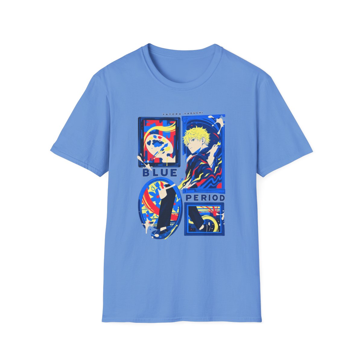 Blue Period Manga Art T-Shirt | Anime Graphic Tee, Artistic Panel Design | Blue Period Anime Merch - alternate angle 4, merchandise